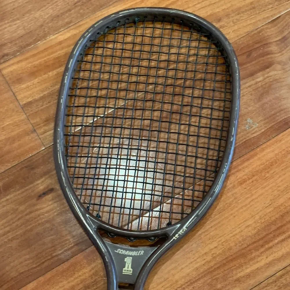 Vintage Brown Racquetball Racket - Picture 5 of 9
